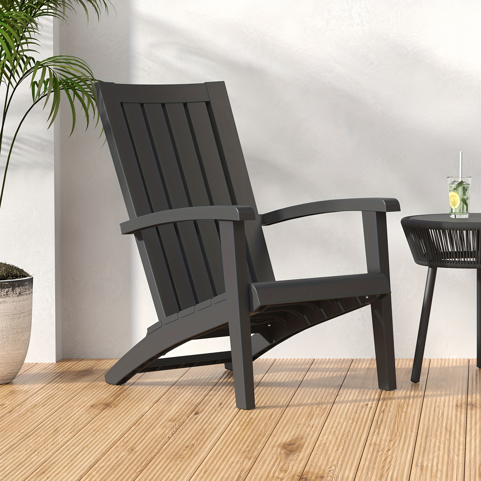 

Modern Adirondack Chair, Wood Grain Texture, Patio Ergonomic , Pre-assembled Weather-resistant Outdoor Chair