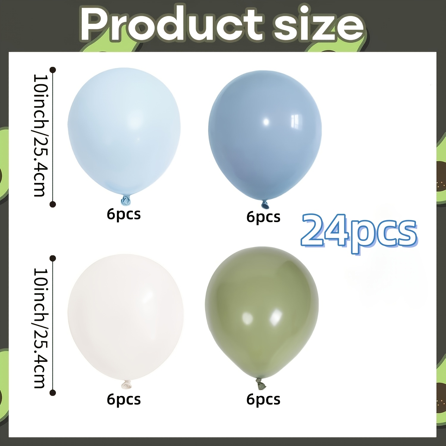 TEMU 24 piezas, globos de látex azules, verdes y blancos, adecuados para fiestas de , baby showers, , celebraciones festivas, ceremonias de