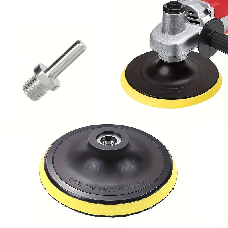 

5-inch Sanding Pad Set With M10 Thread Hex Drill Adapter - Self-adhesive, Compatible With Angle Grinders & Wall Grinders