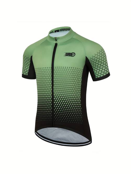 Artikelbild herren radtrikot schnelltrocknend, atmungsaktiv, feuchtigkeitstransportierend & zipper front shirt zum radfahren & mit rückentasche, aktives stretch atmungsaktives feuchtigkeitstransportierendes zip up kurzarm mtb shirt