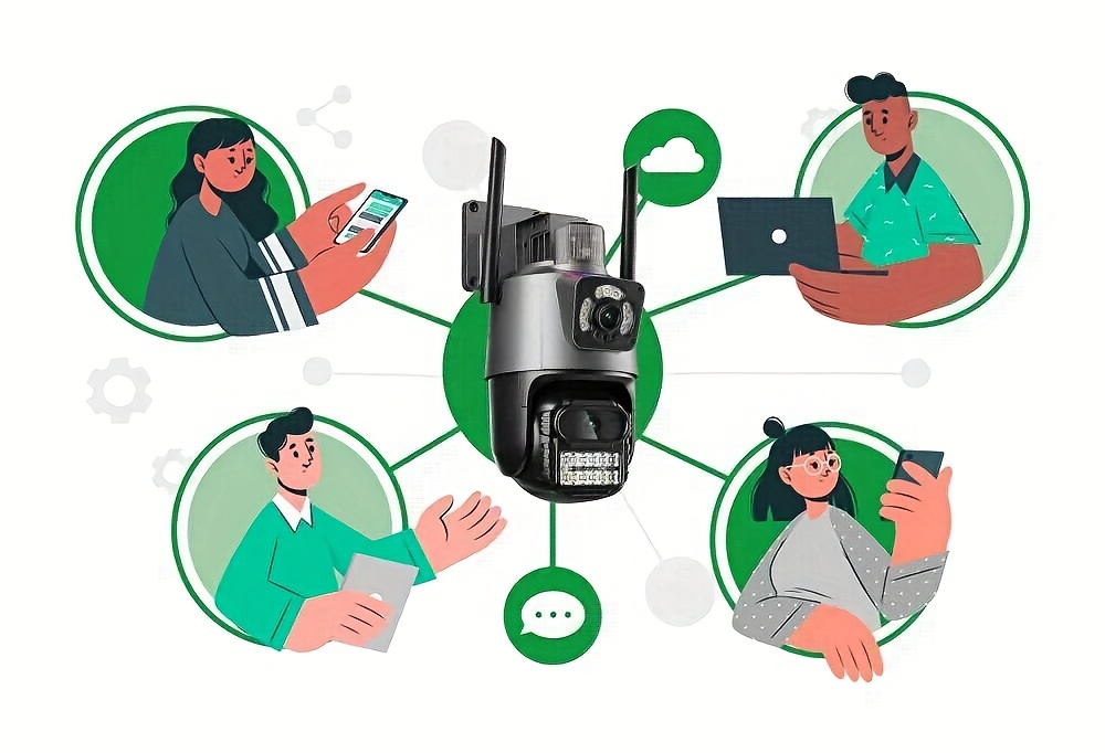 Cámara de seguridad inteligente inalámbrica WiFi 6MP HD: Vigilancia de video HD de seguridad doméstica con lentes dobles, 360° Pan/Tilt/Zoom, visión nocturna de color, audio bidireccional, seguimiento de movimiento - Ideal para mascotas/jardín/calle/monitoreo, instalación fácil, enchufe europeo