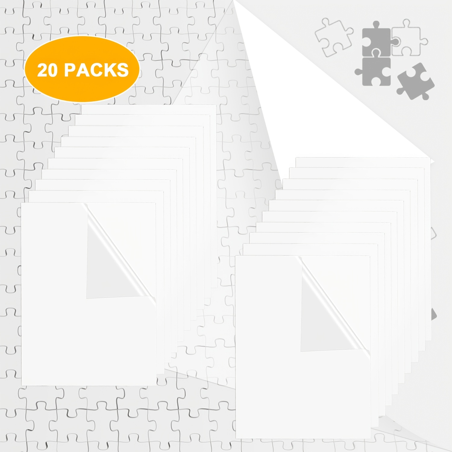 12/20 Packs Puzzle Saver Peel Puzzle Glue Sheet Clear Adhesive Backing Jigsaw Puzzle Glue Self-adhesive Puzzle Backing