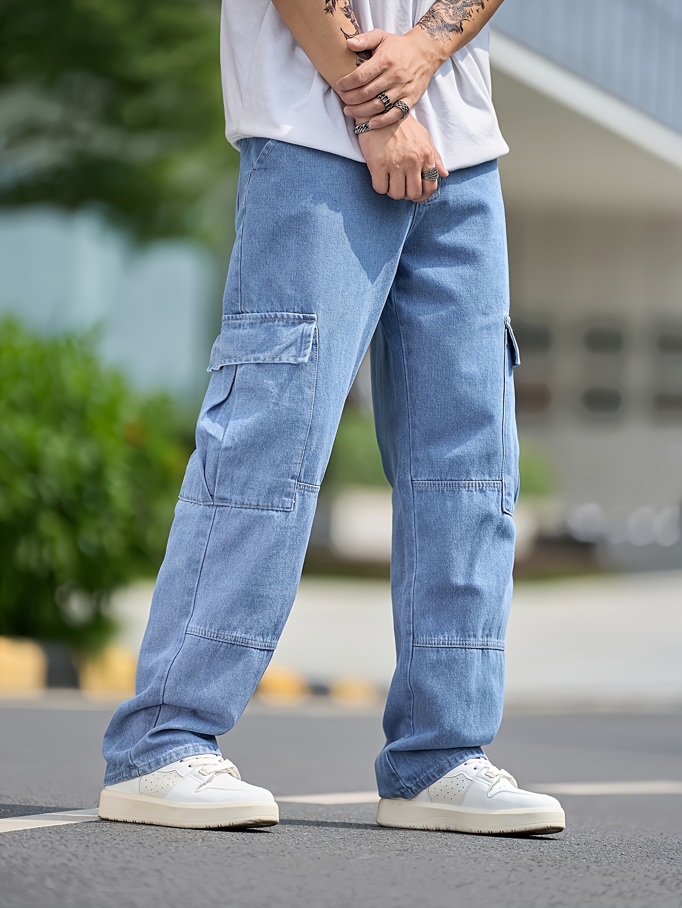 mens heavy duty industrial cargo jeans loose pants Temu United