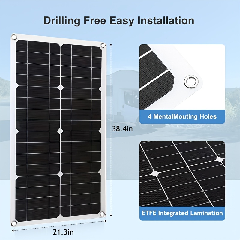 Solar Panel Flexible New 100w Solar Panel And Solar Charge Controller To Do It Yourself Module Monocrystalline Solar Cell Pv Solar Panels Charger For Boat Marine Rv Cabin Uneven Surfaces