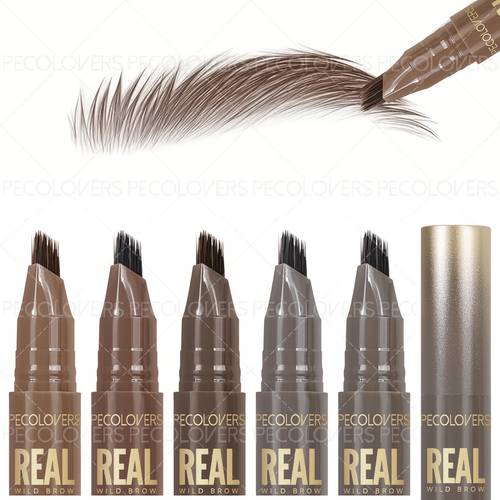 1pc fluffy quick eyebrow pen natural wild brows trendy brows long lasting waterproof quick drying shape fixing sweat proof fade resistant portable suitable for 6 colors