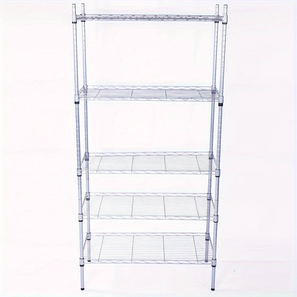 

Iron 74*34*150cm Five-layer Without Wheels Silvery Gray Adjustable Interlayer Spacing Household Shelf Display Rack Xm-203s
