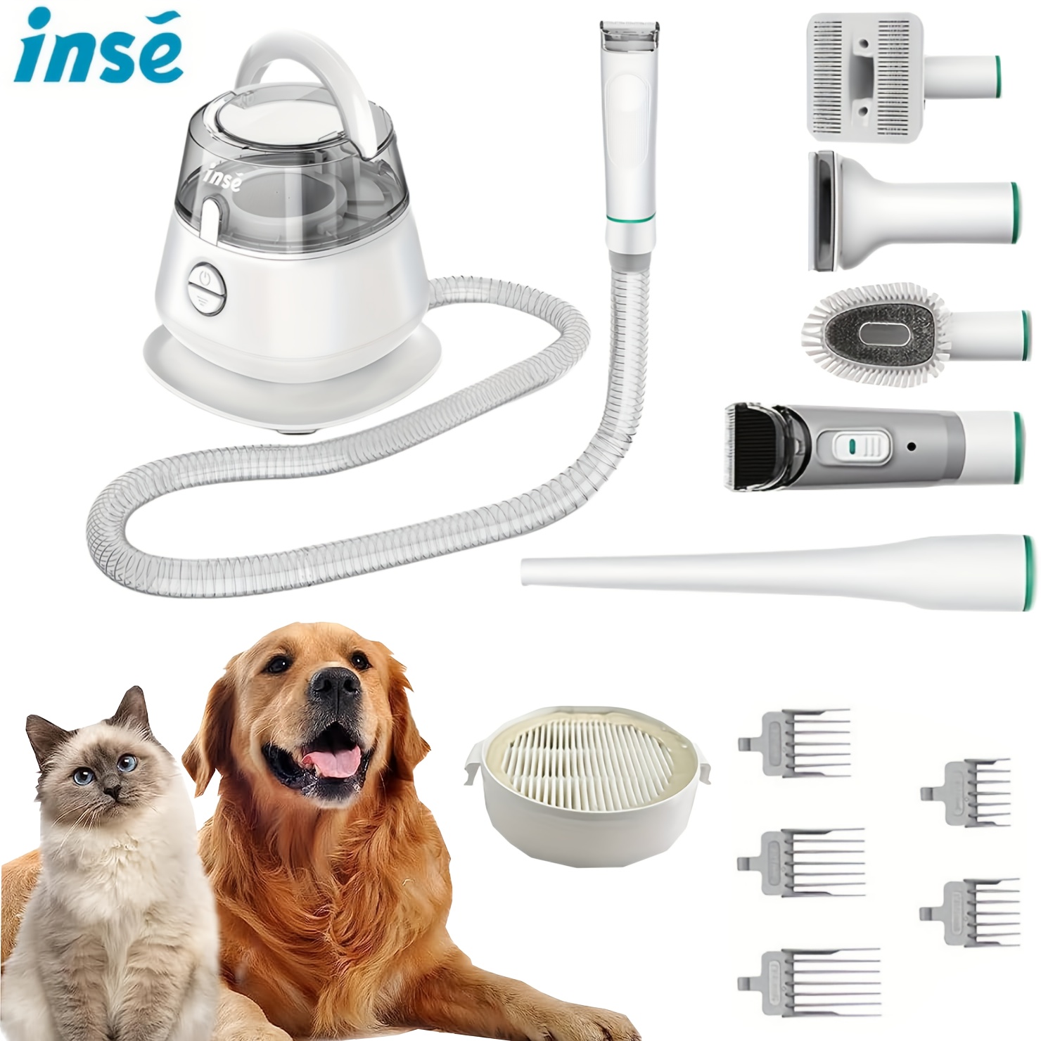 TEMU Pet Shaver, Suitable For Cats And Dogs, 5 Function Heads, Cleaning Cat And Dog Hair, Pet Artifact