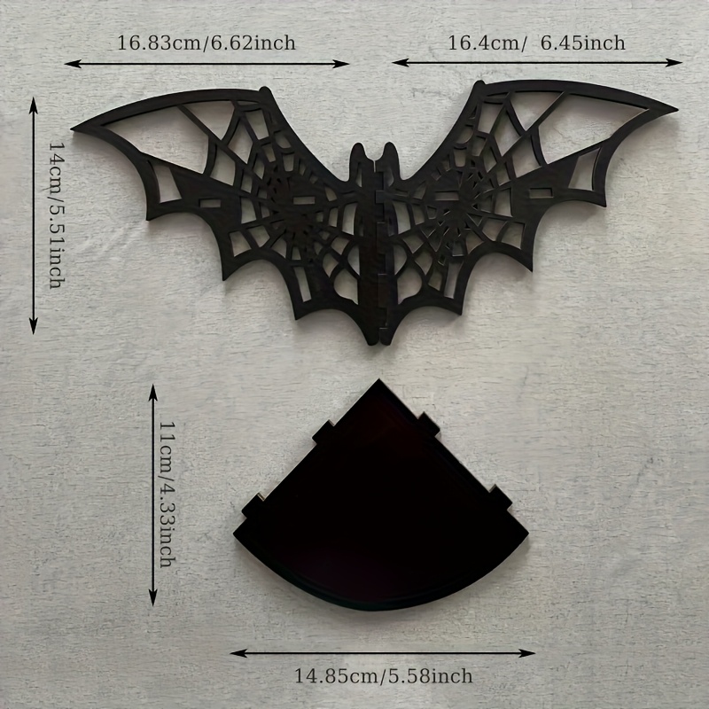 New Wooden Bat Corner Frame Hollow-out Creative Modeling Bat Corner Shelf Corner Candlestick Frame