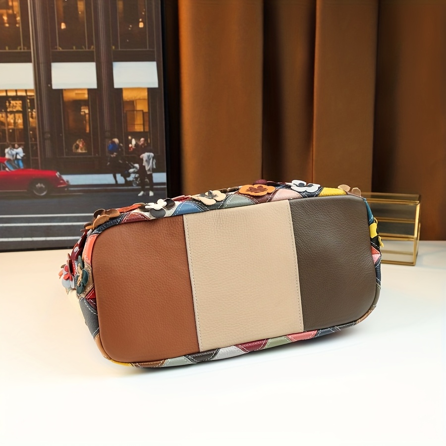 Close-up of top grain leather texture and pattern