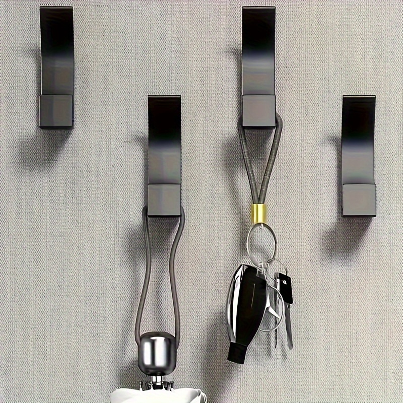 

5-pack Plastic Wall Hooks - Self-adhesive, No-drill Mount, Bedroom, Kitchen & Bathroom Hanging Set - Transparent Hooks With Special Utility Features