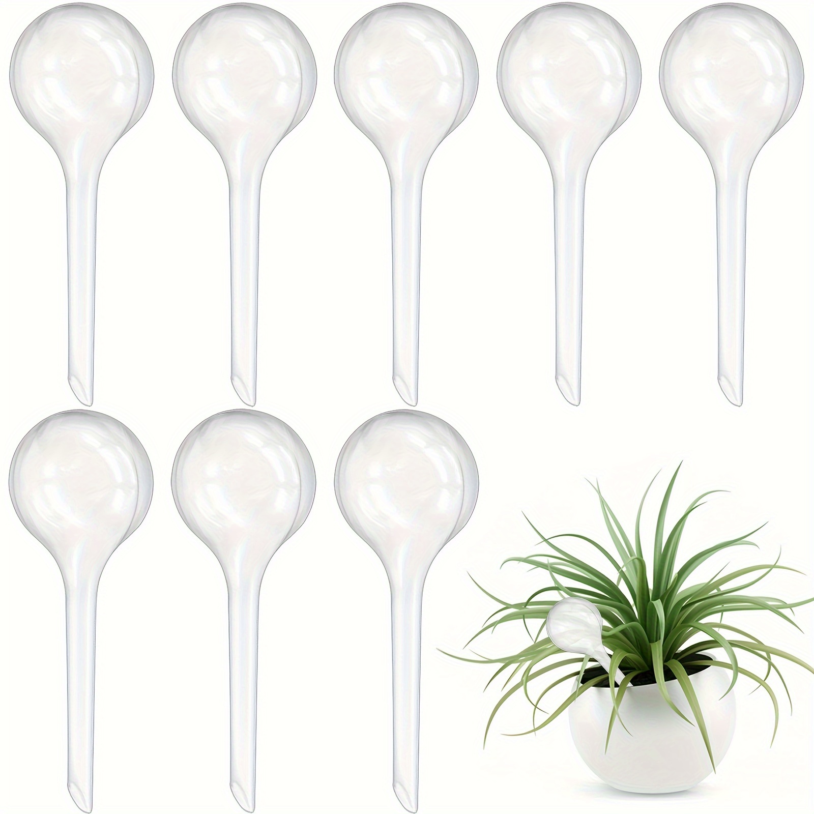 

8pcs Clear Plant Watering Globes, Plastic Self-watering Bulbs, Automatic Watering Globes, Garden Water Device Drippers For Plant Indoor Outdoor