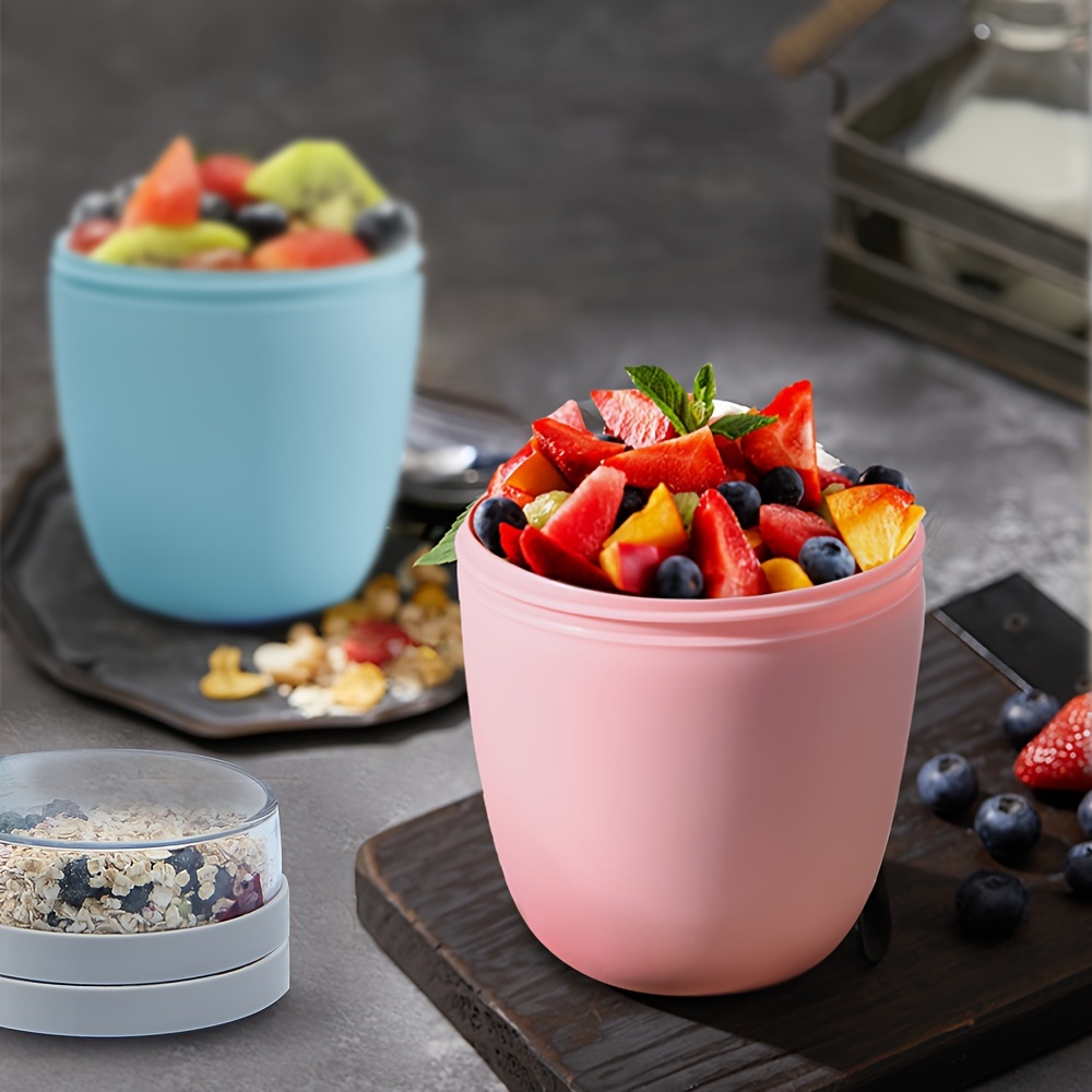 

1pc, Cute Oatmeal Cup, Healthy Lunch Cup, 700ml/23.6oz, Handy Yogurt Cup, Matching Lunch Cup, Suitable For Freezer, Microwave