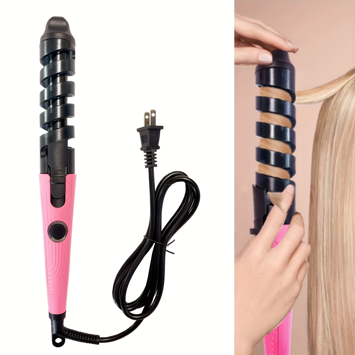 

Us Plug Professional Hair Curler Hair Curling Wand Spiral Hair Roller, Perfect Gift For Woman Ladies