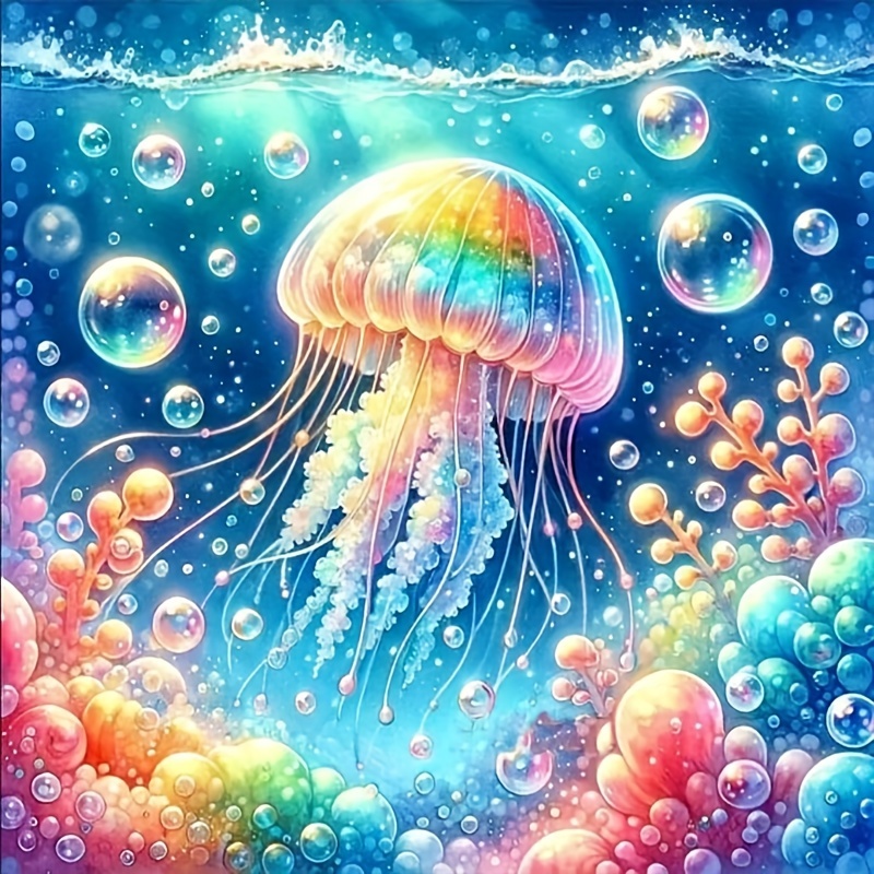 

Jellyfish 5d Kit, 11.8x11.8in, Drill Diy Craft, Acrylic Mosaic Decor, Perfect Gift, Art Crafts, Mosaic Decor