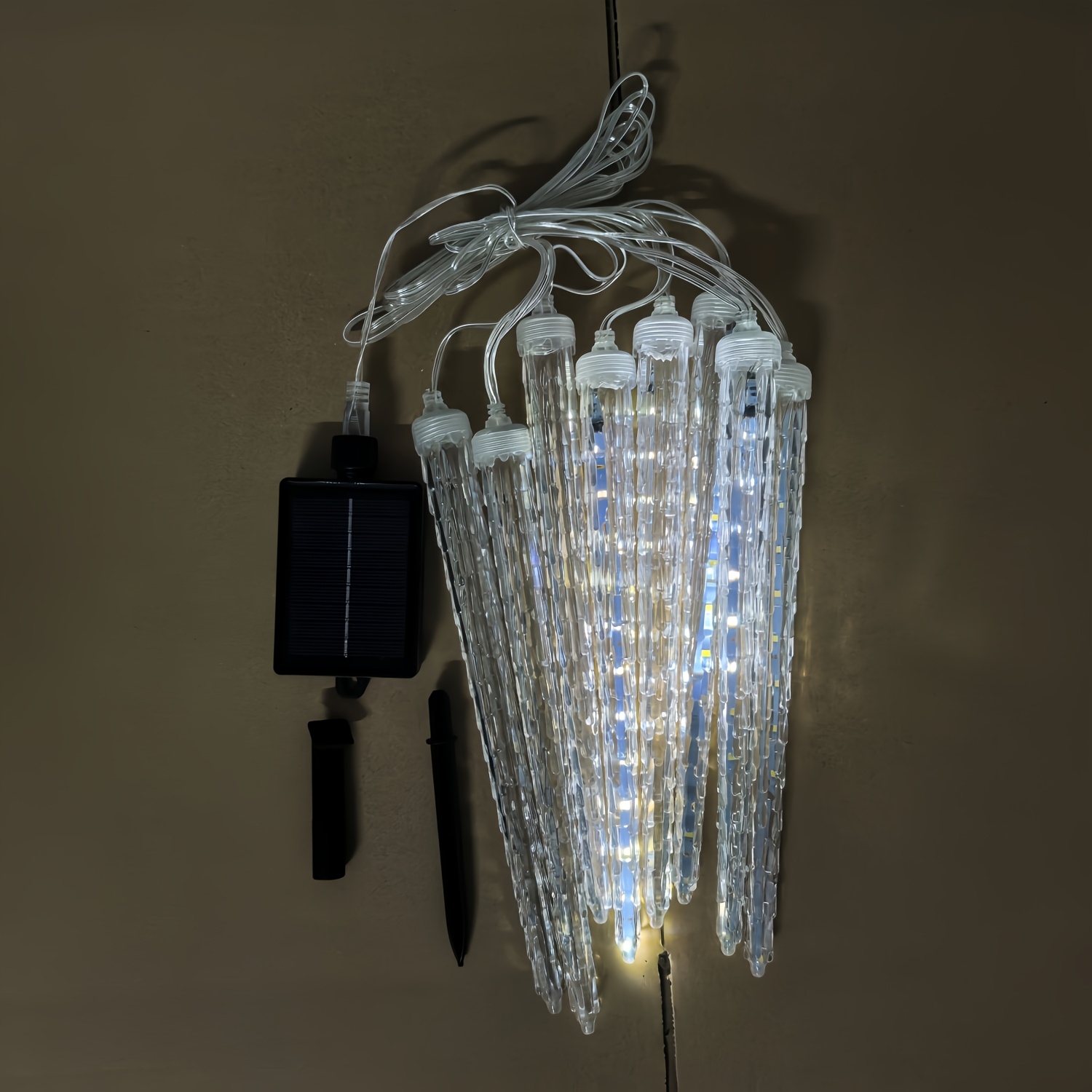 TEMU 17.6ft 192 Led Meteor Shower Christmas Lights - 8 Icicle Lights For Outdoor Home Decoration
