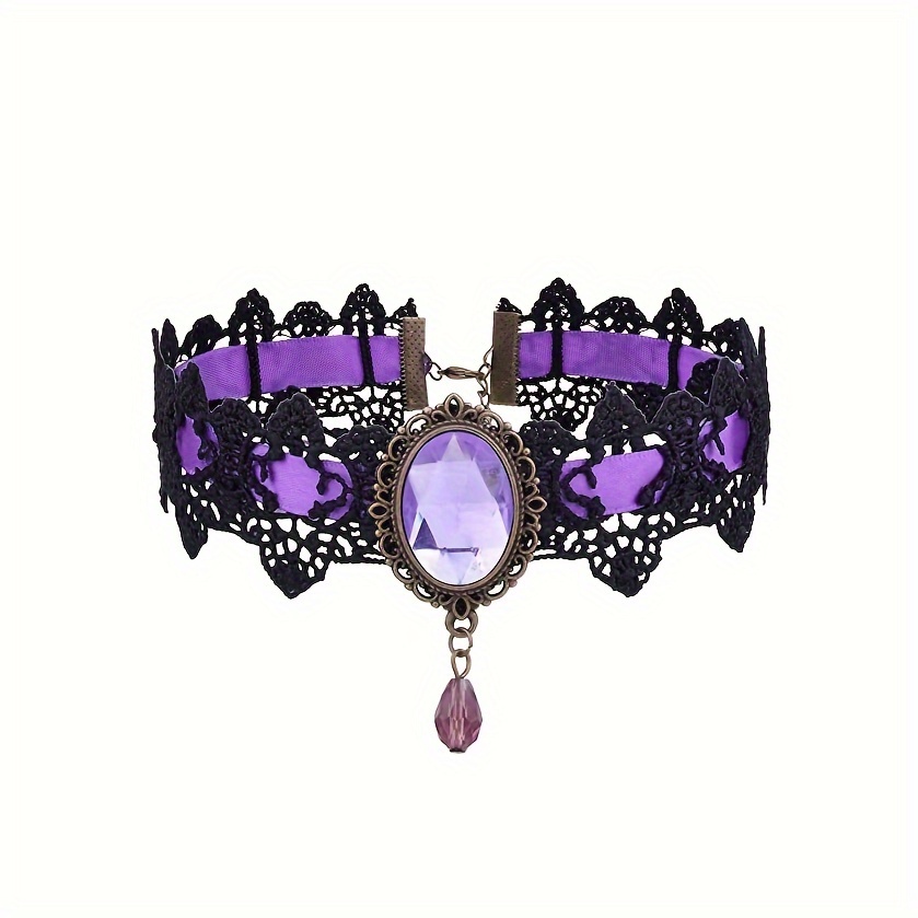 gothic lace choker necklace adjustable clavicle