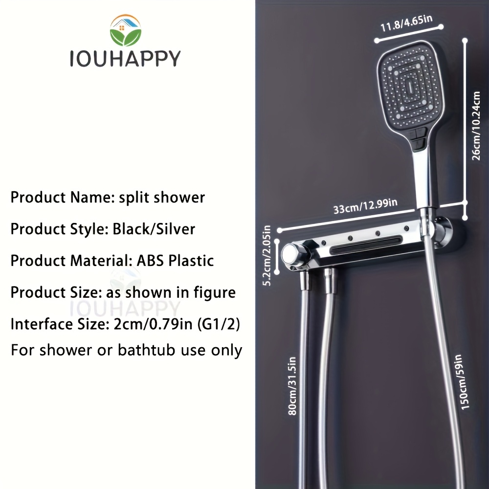 Multifunctional Wall-Mounted Handheld Shower Head with Adjustable Arm