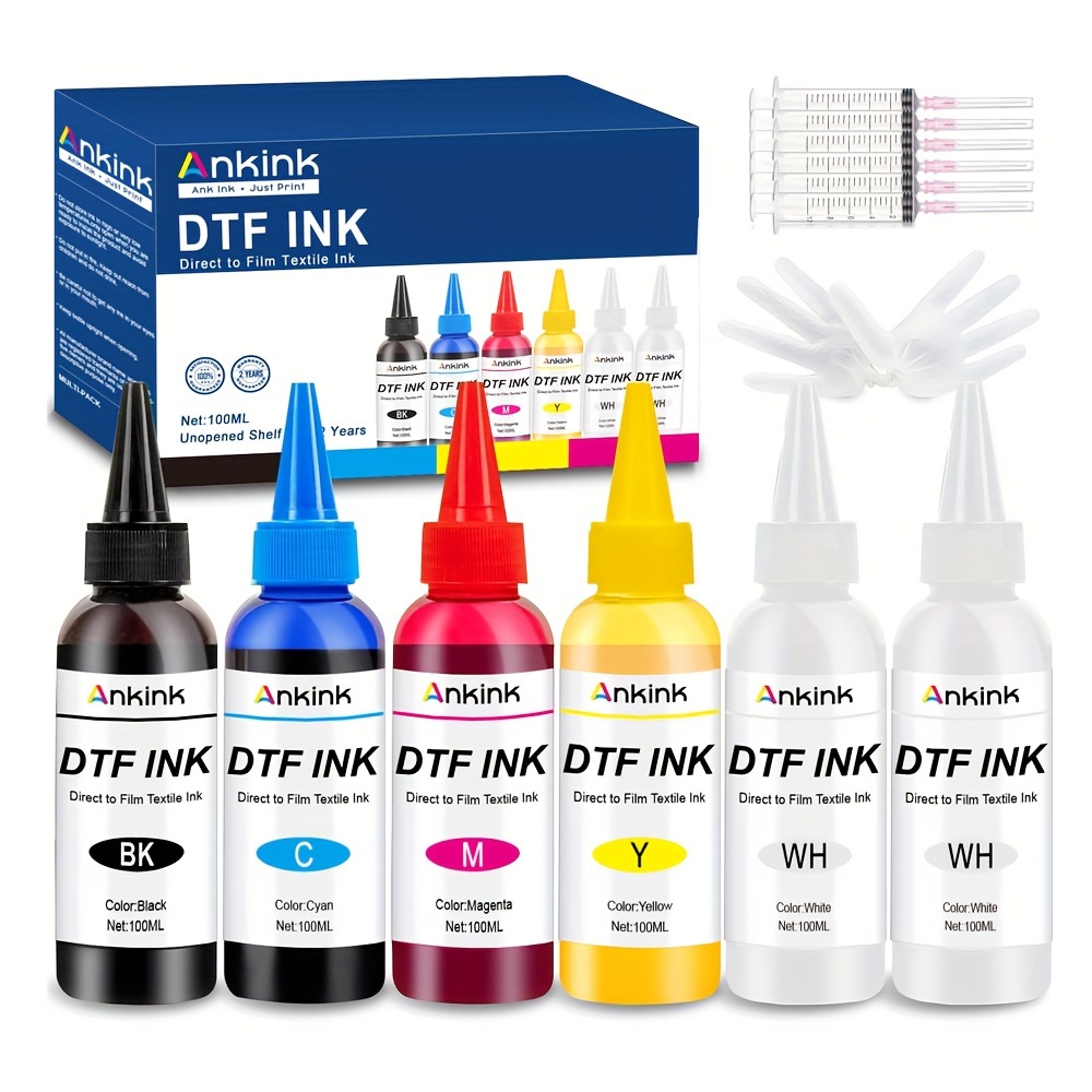 

20. Oz Refill For Dtf Printers Epson Et-8550, Xp-15000 R1390 R2400 4720 Tx800 Heat Transfer Printing Direct To Film (cmyk Wh)