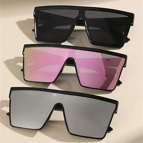 JuicyOrange Retro Square Flat Top Sunglasses – Chic Unisex Fashion Shades, UV400, Multicolor