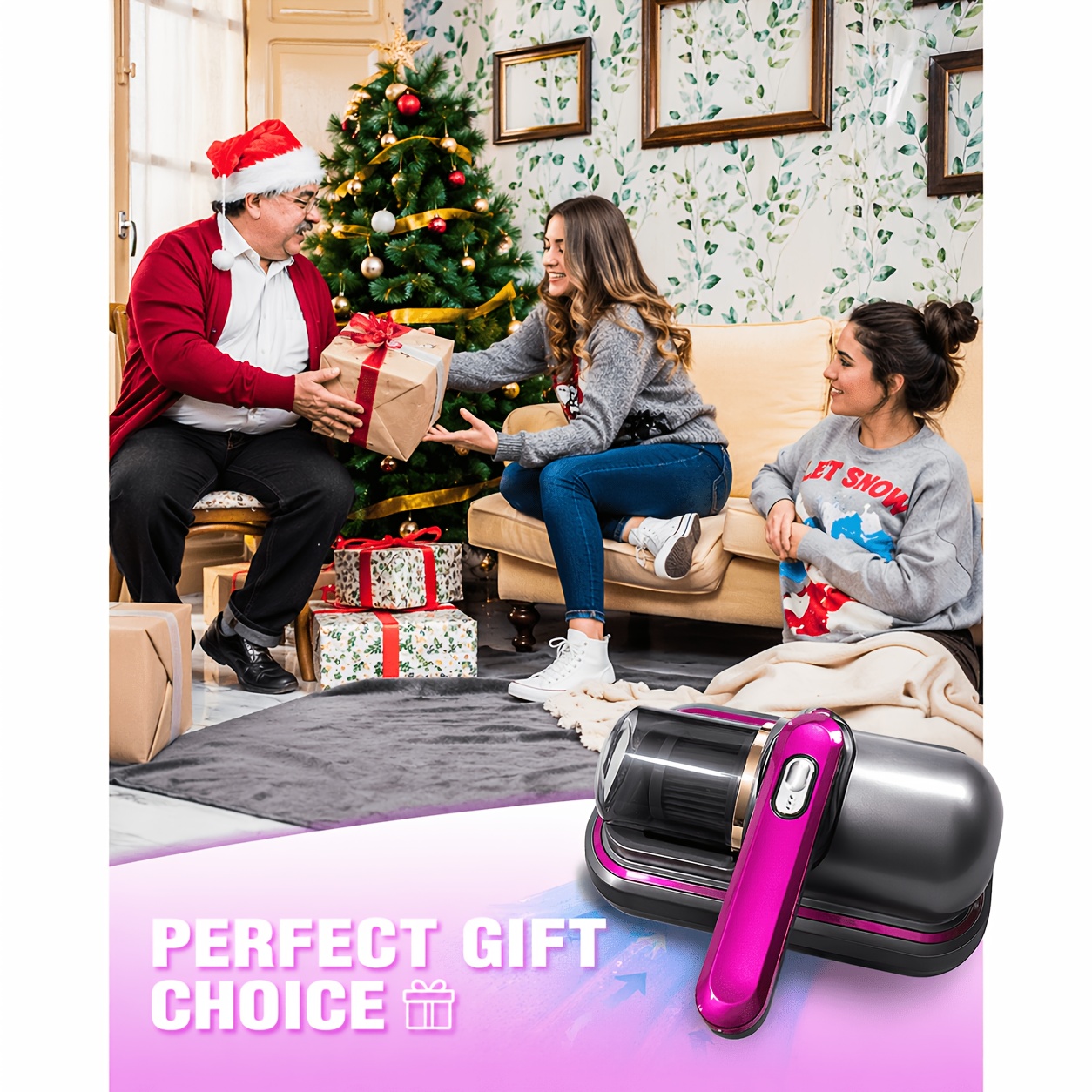 TEMU Rechargeable Handheld Bed Vacuum Cleaner, Washable Filter For Deep Cleaning, Handheld Vacuum Cleaner, Cordless Mattress Vacuum Cleaner,