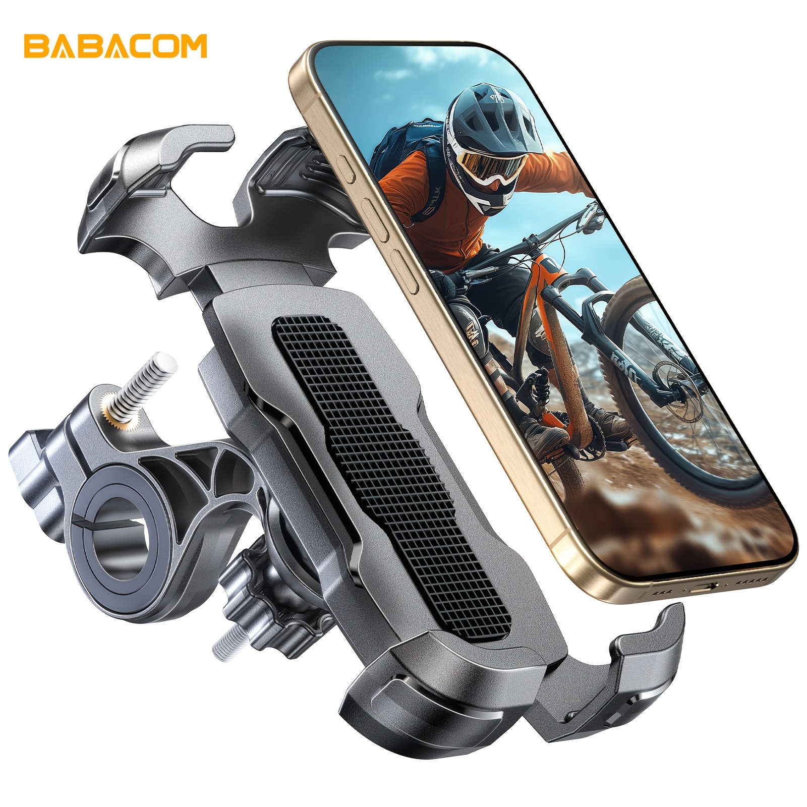 Image of Babacom Bike Phone Holder [upgraded Reinforced Clamp], [1s Lock] Motorcycle Phone Mount, [360° Rotatable] Bike Phone Mount, Fit For Iphone 17 Pro Max/16/s25 Ultra, 4.7-6.9' Phones