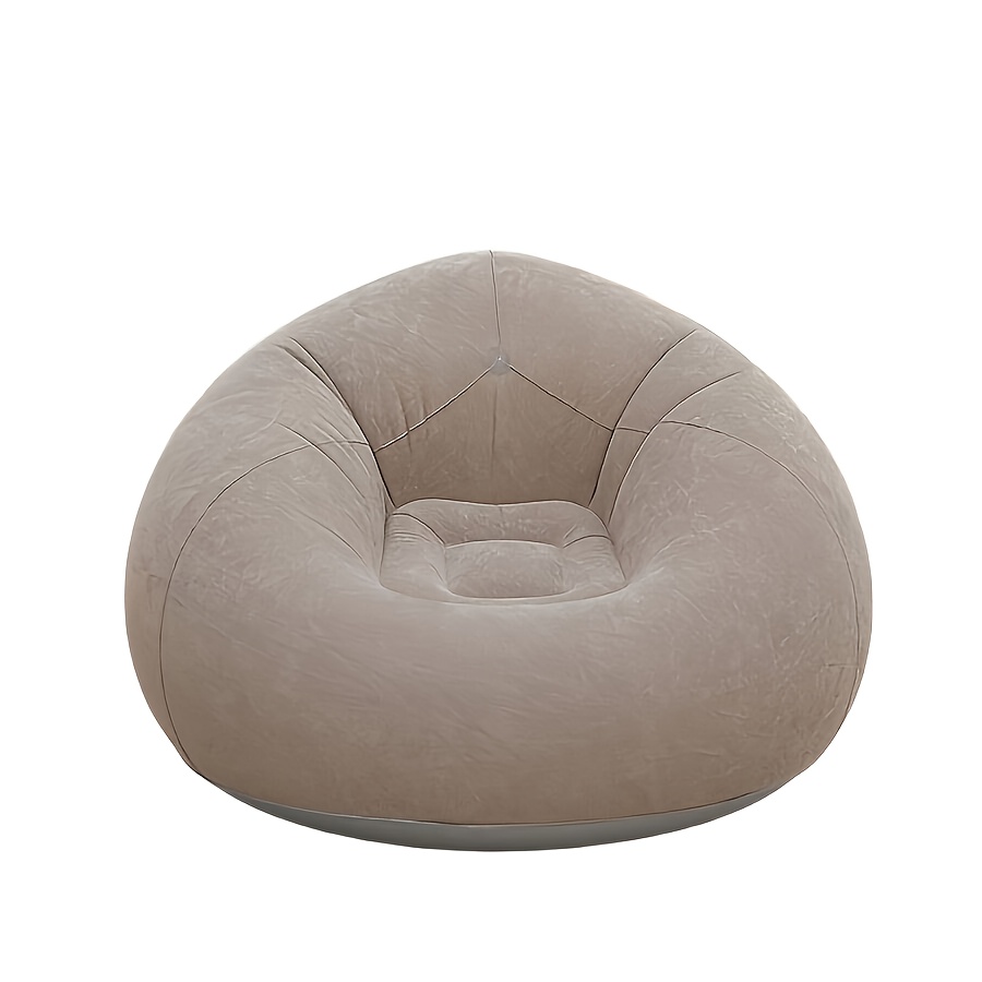 1pc Inflatable Lazy Sofa - Oval Foldable Outdoor Recliner with Backrest & Armrests, Portable Midday Rest Chair for Camping, Patio, Garden, Indoor/Outdoor Use, Inflatable Furniture, Garden Relaxation, Modern Home Decor, Durable Fabric