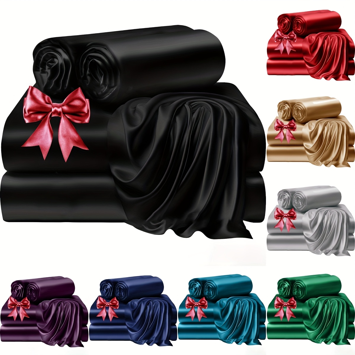 juego de sábanas de lujo 4 piezas (4 ) de 80g,     de lujo  , 1 sábana ajustable, 1 sábana encimera, 2 fundas de almohada, ideal para dormitorio, habitación de invitados y hotel,   calidad,  