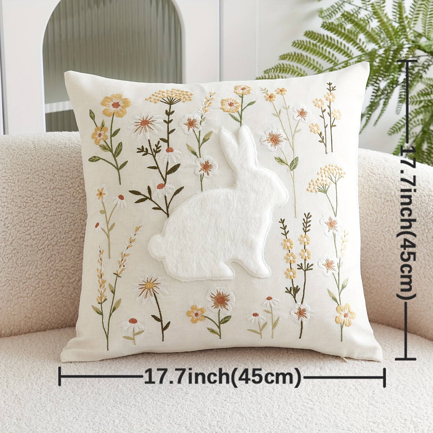 1pc easter natural linen cushion covers easter wild Temu United