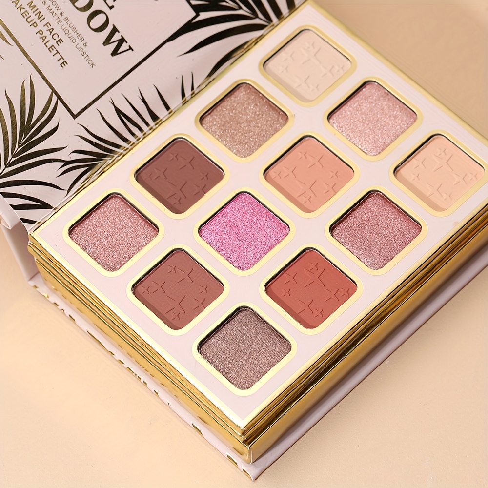 Makeup Book with Eyeshadow, Blush, Lip Gloss, and Highlighter,  Recipes, Portable, Perfect Starter Kit for Beginners, Ideal Gift for Christmas and Valentine's Day