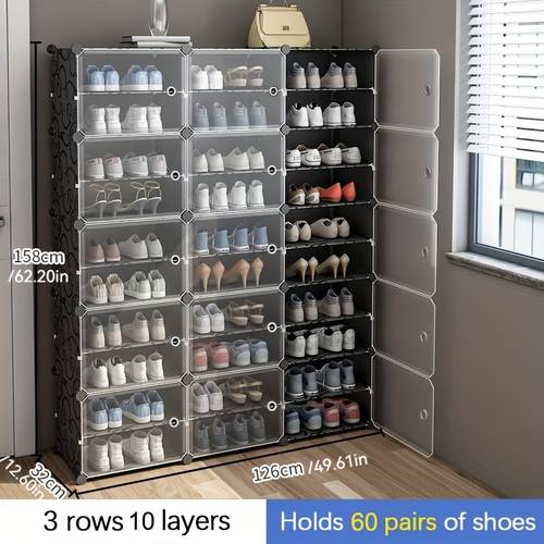 1 3 row layers shoe rack portable shoes organizer expandable standing rack 8 60 pairs of shoe rack organizer with 10 stackable shoe storage cabinets saving space assemble at will