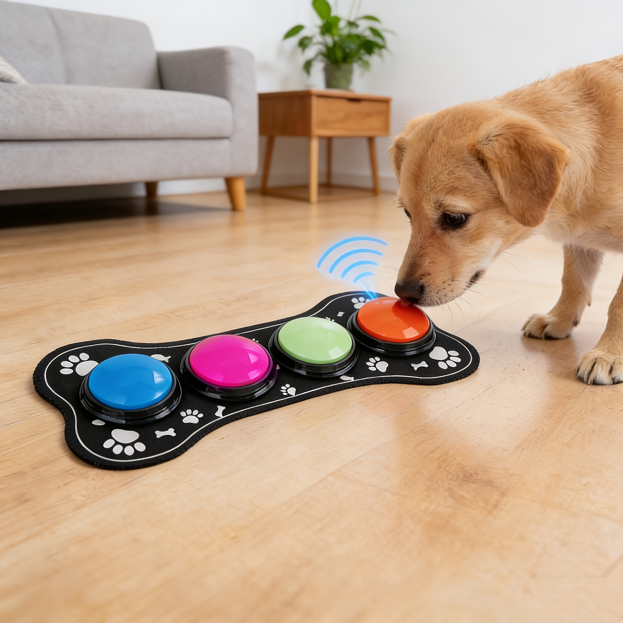 New 4pcs Pet Button Dog Communication Buttons with Non-Slip Pad