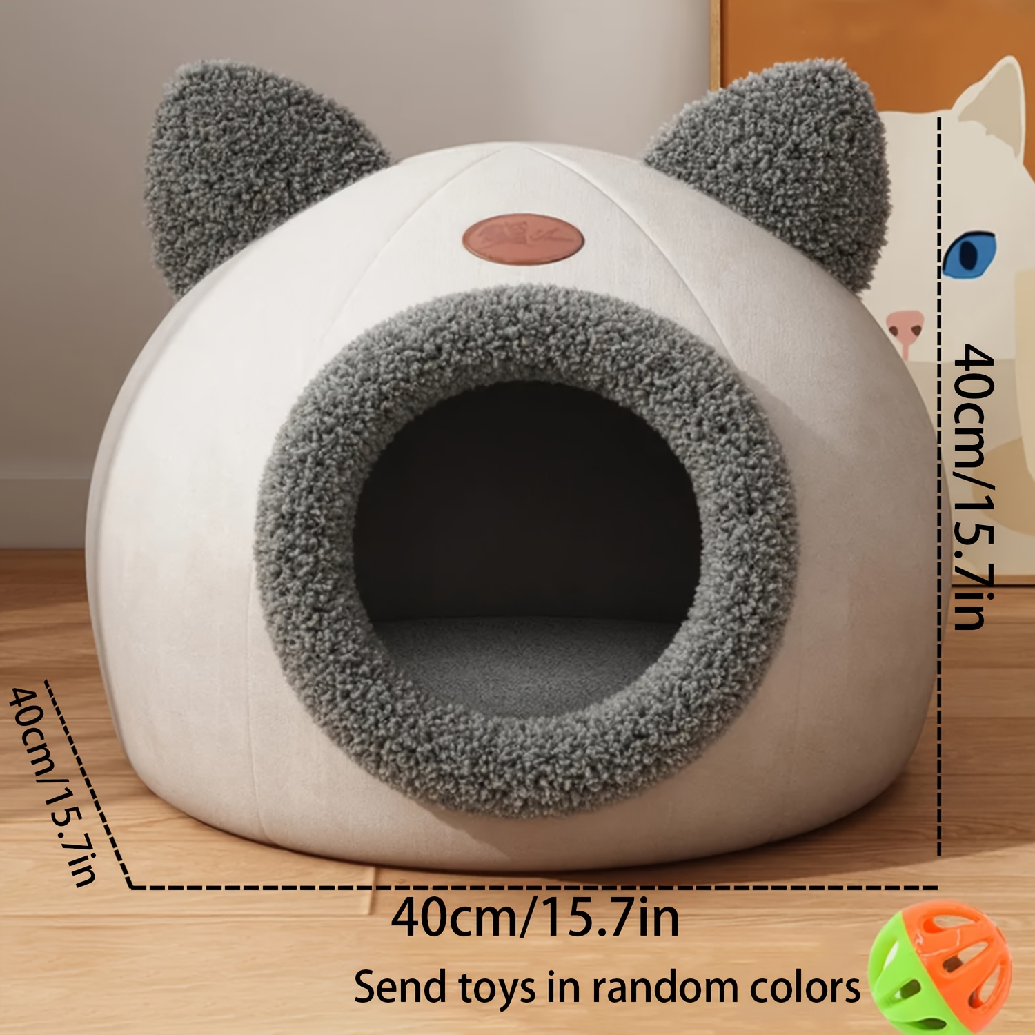 1pc contemporary large cat house condo plush polyester fully enclosed luxury villa removable assembled with   for pet cats Product details 1