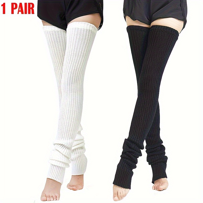 

1 Pair Of Women's Warm Leg Knitted Over-the-knee Socks, Extra Long Socks For Winter, Gift For Ladies, Soft And Warm Thick Thigh-high Stockings