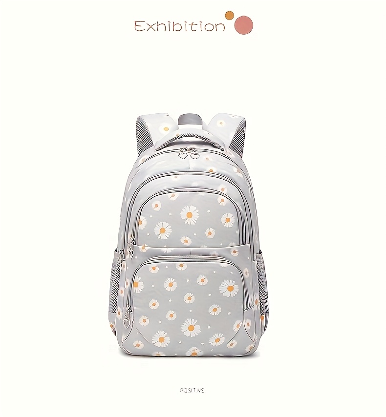 daisy print school backpack lunch kit cute large Temu Greece