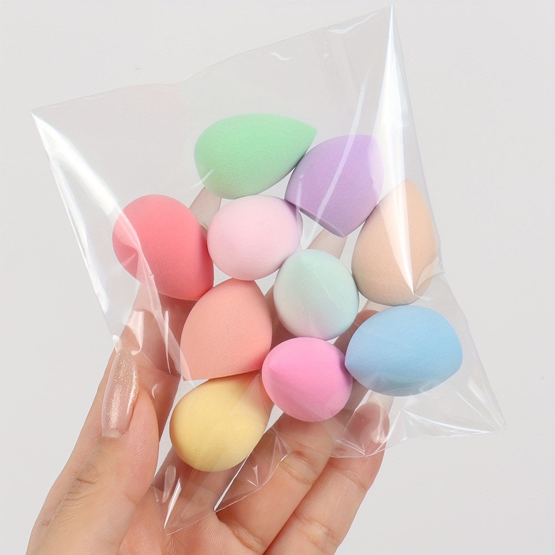 TEMU Mini Éponges de Cosmétique Aléatoires 10//100pcs, Couleurs et Aléatoires, Éponges de Cosmétique Multicolores, Cosmétique de Base Uniforme et ,