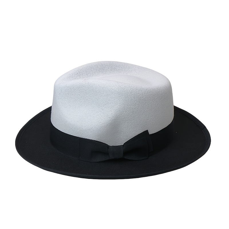Men's Retro Felt Fedora Two-Tone Patchwork Hat