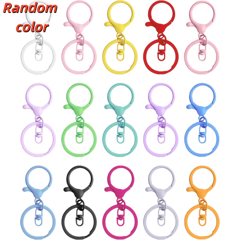 TEMU 15pcs Assorted Color Clasps With Flat Split Key Rings, Trigger Snap Hooks For Industrial Hardware Snap Fasteners, Diy Crafting, Colors Random