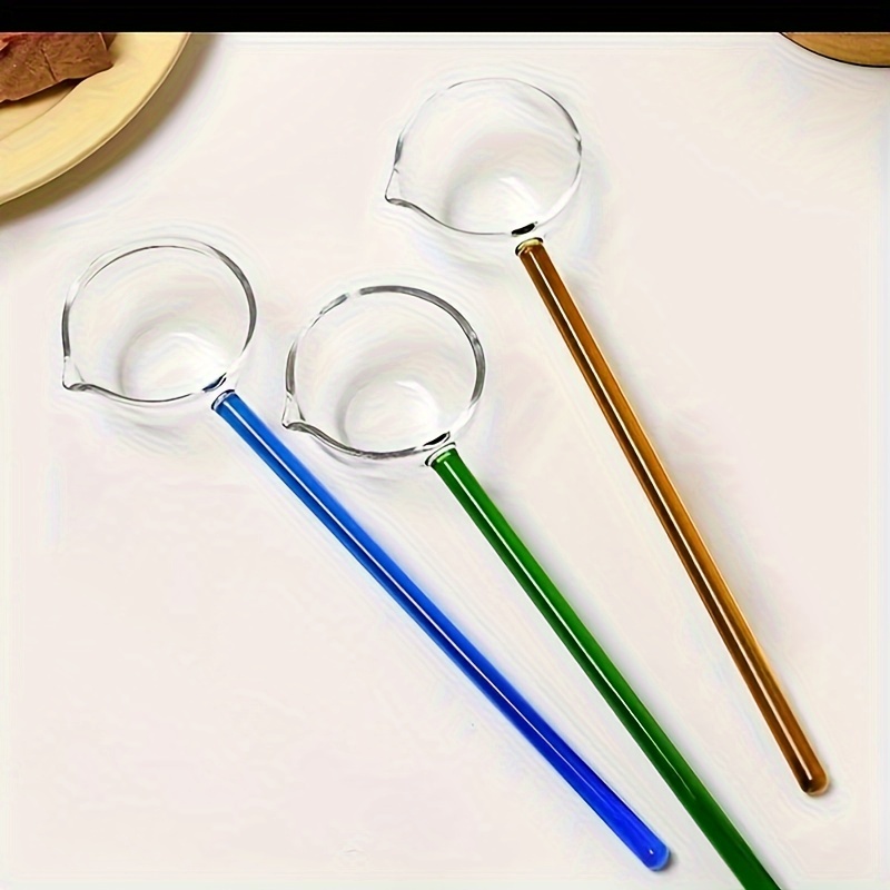 TEMU aus hochwertigem Borosilikatglas, hitzebeständiges Kochbesteck, geeignet für Milch, Kaffee Salat, /grün/transparent, Küchengeschirr