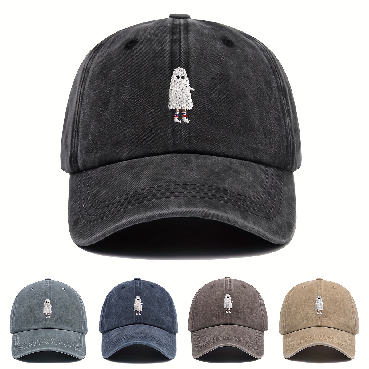 

Spooky Embroidered Baseball Cap - Fun And Chic For All Occasions - Adjustable And Lightweight - Perfect For Parties, Festivals, And Casual Outings - Available In Multiple Colors