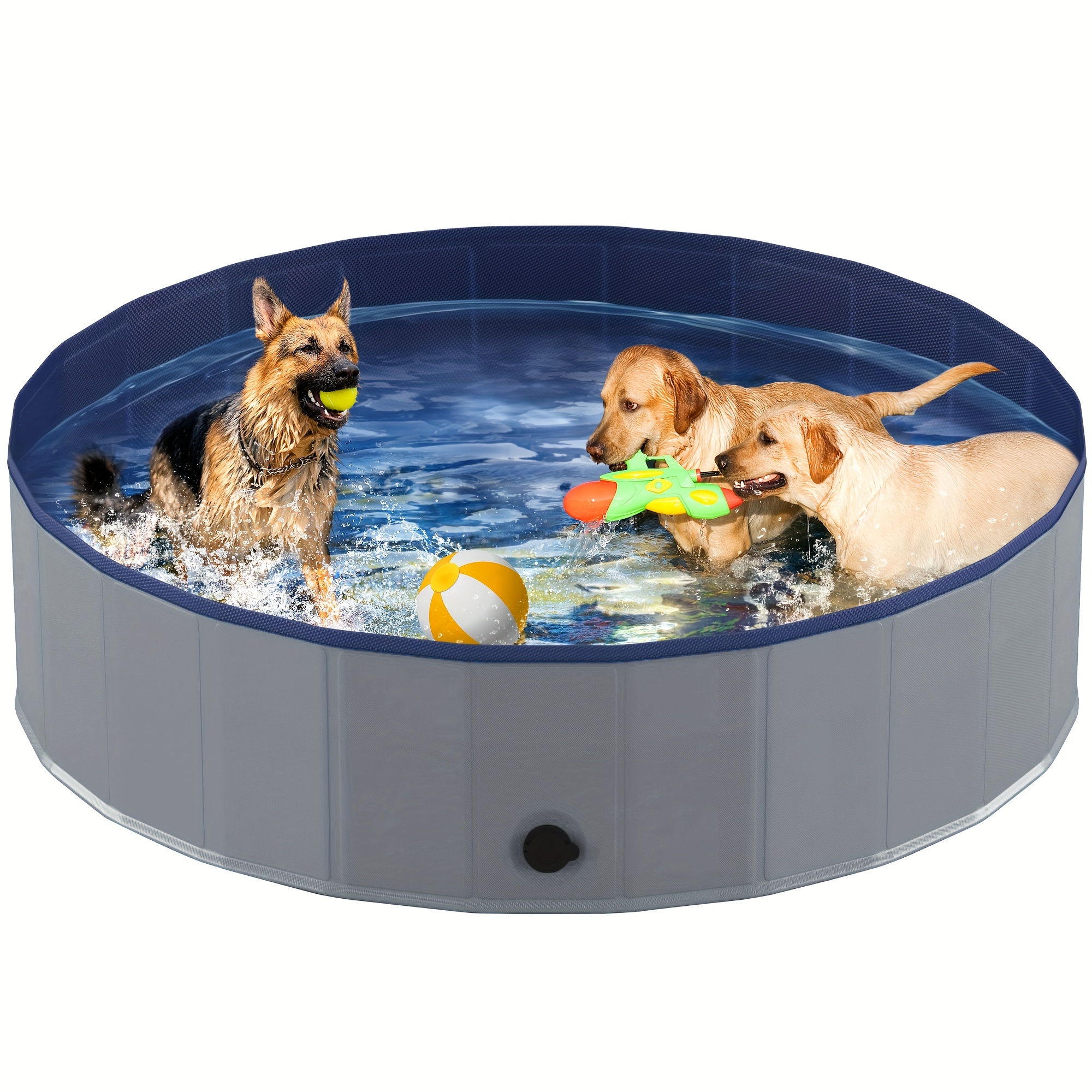 

Foldable Dog Swimming Pool, Collapsible Hard Plastic, Portable Bath Tub For Pets Dogs And Cats, Pet Wading Pool For Indoor And Outdoor