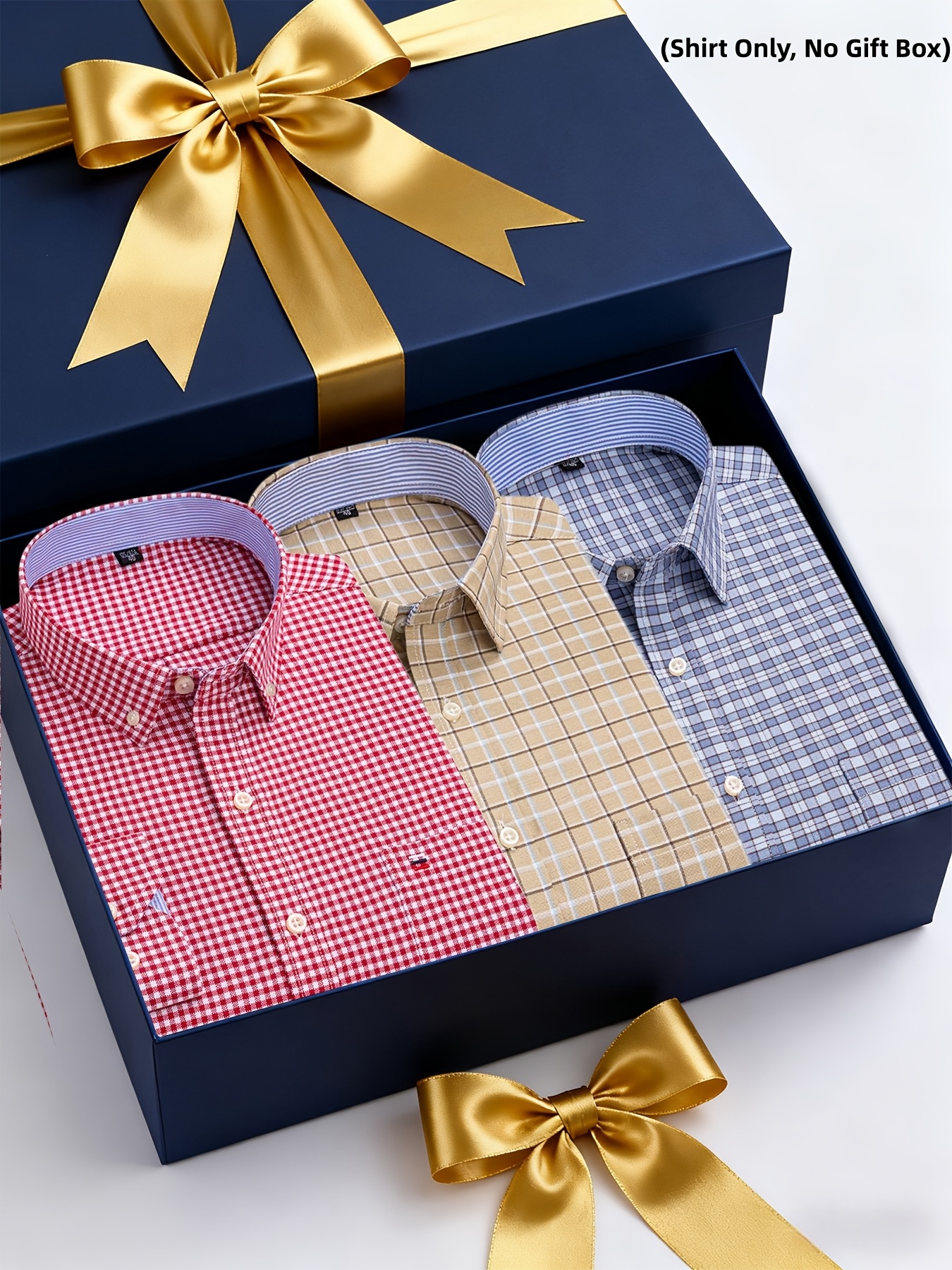 A Set of Three Pure Long-Sleeve Oxford Shirts with Embroidered Pockets on The Chest, Essential for Business Casual Outings, Suitable for Various Occasions, Available in Multiple Styles
