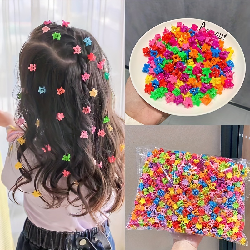 

100pcs Mini Hair Clip Set For Girls - Vibrant & Sweet Accessories, -shaped Clips In Mixed Colors, Ideal For Stylish Braids & Cute Looks, Hair Accessories For Girls