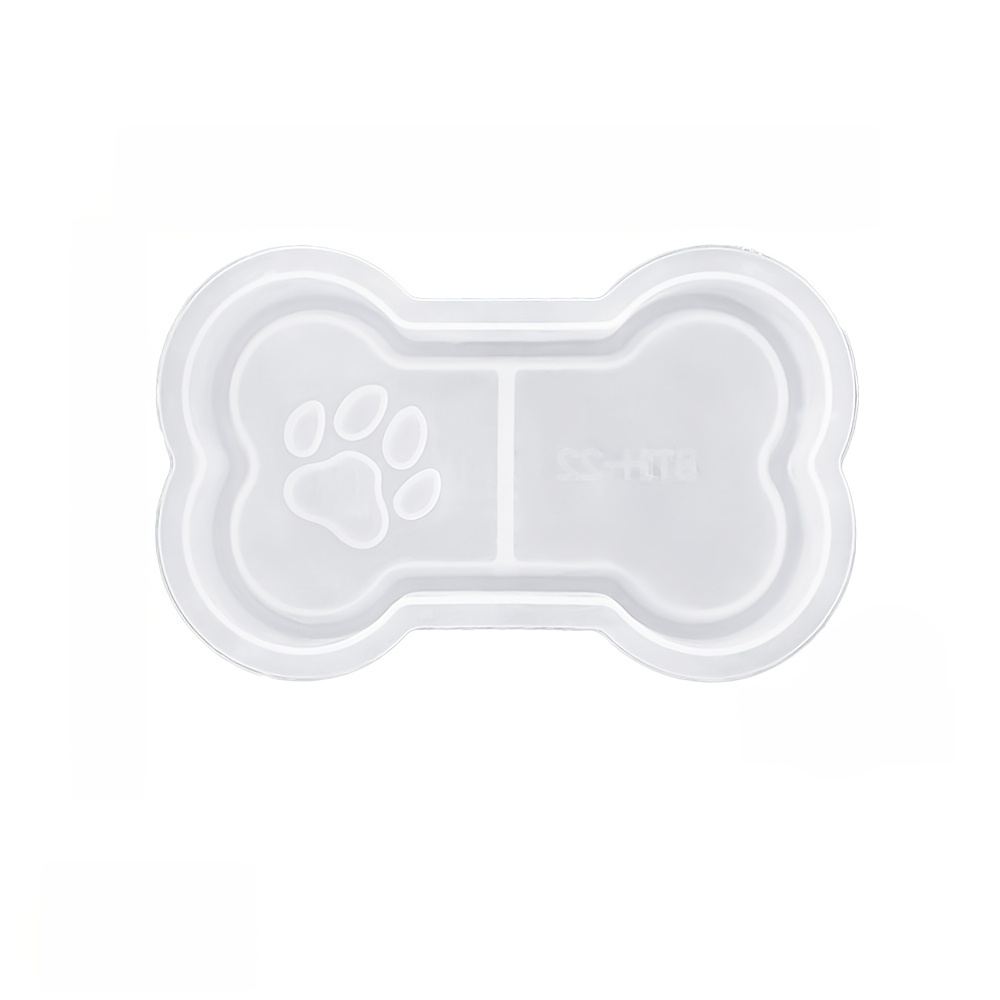 TEMU Resin Mold, Handmade Cat Paw Storage Tray Bone Storage Tray Shape Candle Holder Epoxy Resin Dropper Silicone Mold, Bone Cat Paw Tray Gypsum Clay