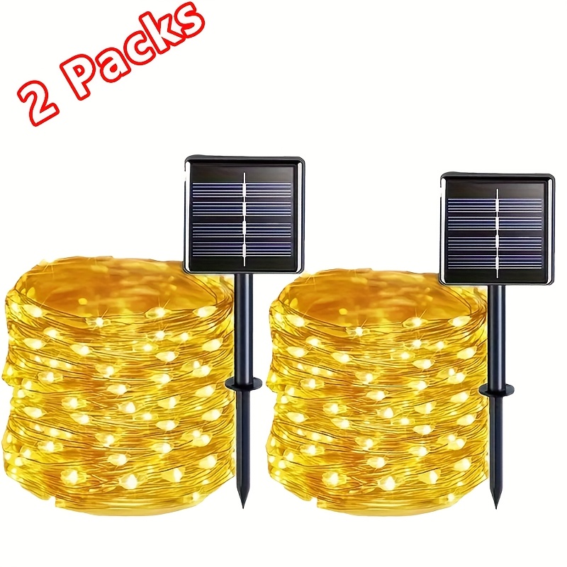 TEMU Solar Outdoor String Lights, 4 Packs Of 100led, 156ft In Total, Optional 2 Packs, Home Decoration, Wall Decoration, Easter, Outdoor Garden Decoration, Christmas Day