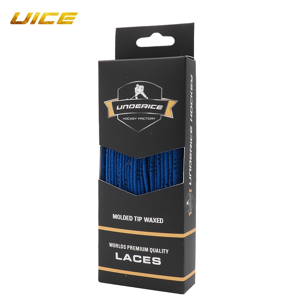 Lacets Cirés Blue Sports Pour Patins à Glace - 244 Cm, Polyester, Pointe Moulée, Résistants à L'effilochage