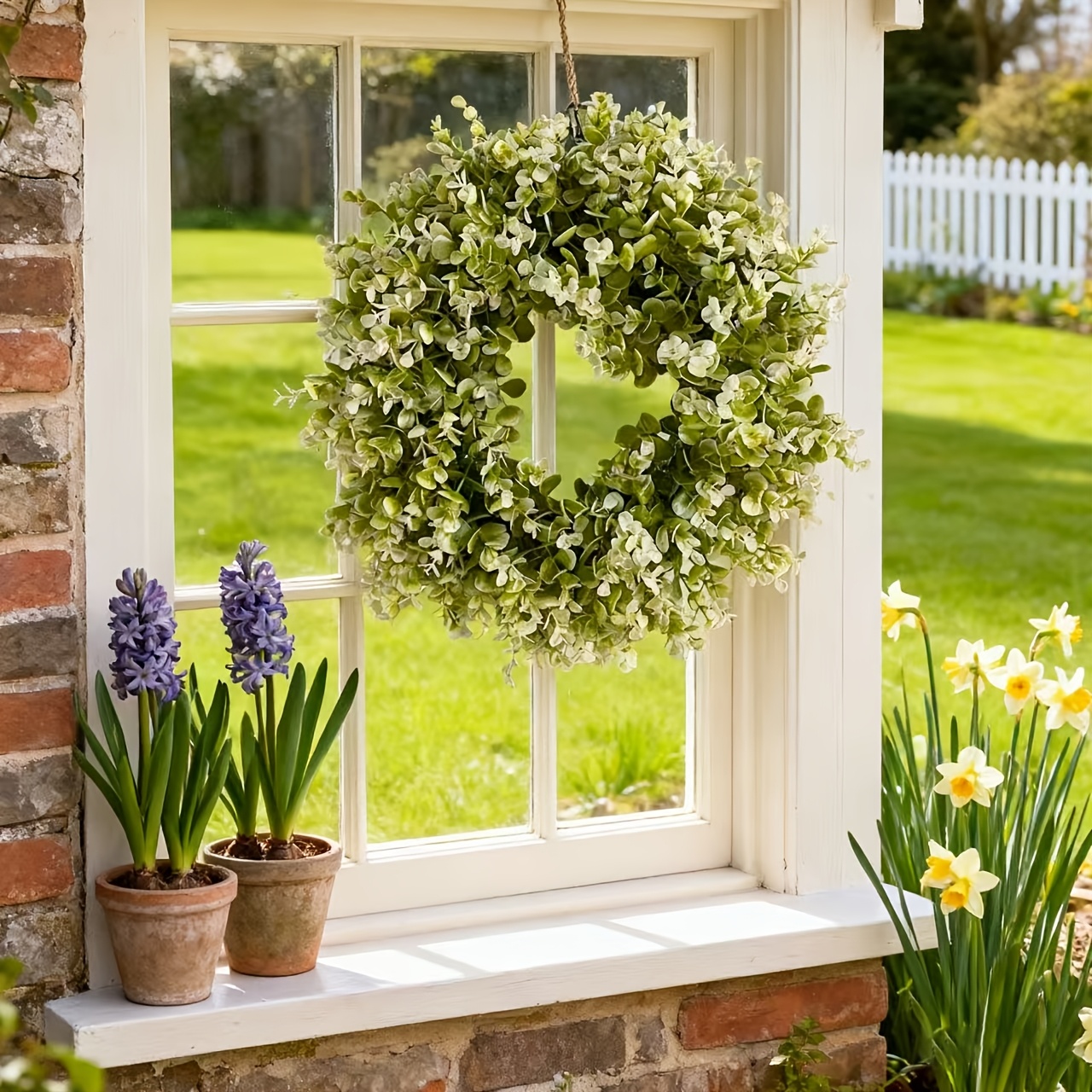 Knstlicher Eukalyptus Kranz Violett - 42cm Trkrnze Fr Hochzeit, Party,  Garten & Wanddekoration
