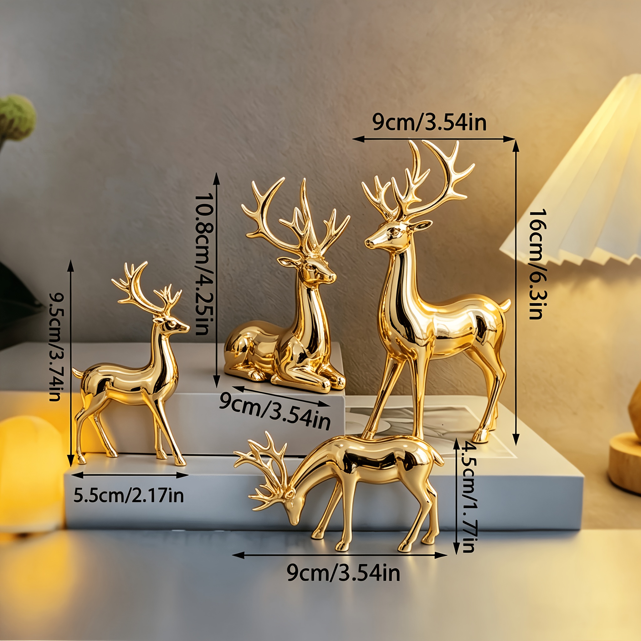 TEMU 4pcs Christmas Reindeer Decoration Set: Includes 2 Large Reindeer And 2 Small Reindeer, Christmas Tree Ornaments. Suitable For Halloween,