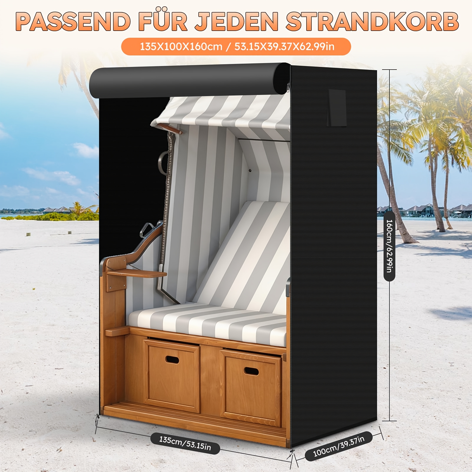 Image of Premium Beach Chair Cover, Durable, 600d Oxford Fabric Material, Suitable For Outdoor Areas Like , Swimming Pool Sides, Lawns, , , Etc