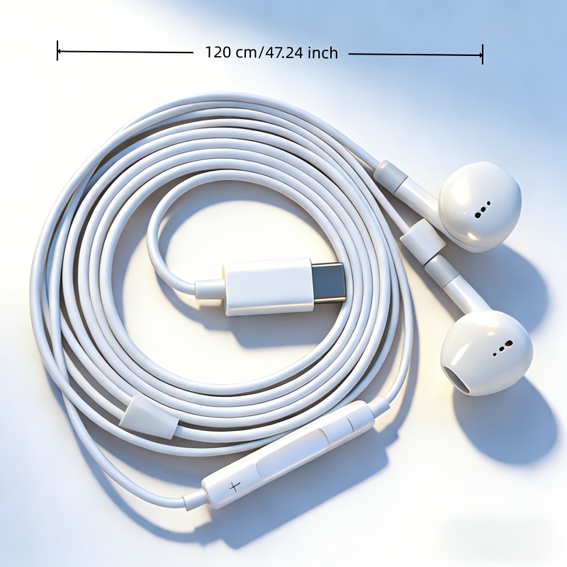 usb c earphones wired for iphone 17 16 15 type c earphones with microphone and noise cancelling earbuds suitable for iphone 16 15 pro max ipad s23 s22 s21 s20   20 p   7 6 5 4