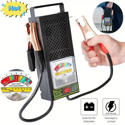 6v 12v car battery load tester with digital voltage display pe material automotive charging system repair checker accurate battery condition starter motor diagnostic tool copper clamps for easy connection